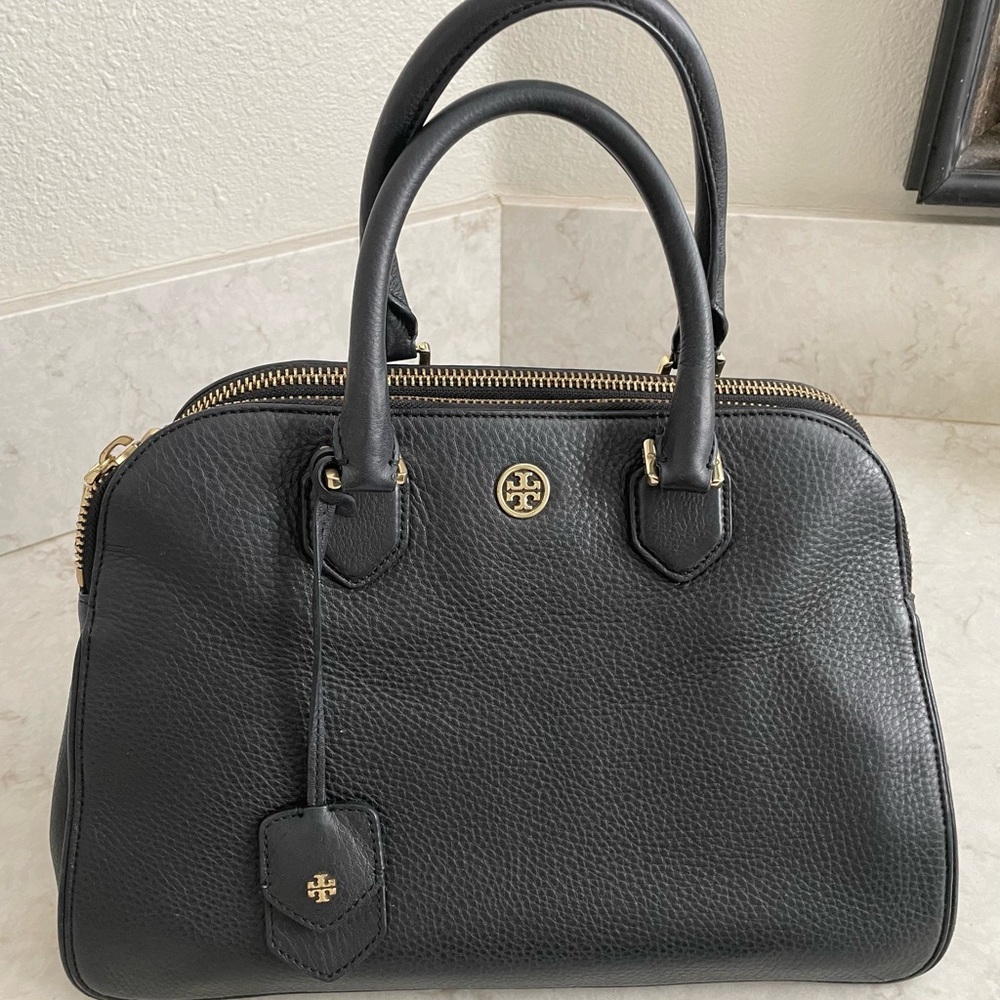 Tory Burch Robinson Black Leather Handbag